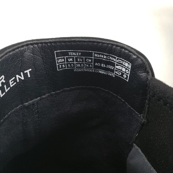 Vionic Tenley Ankle Boot Womens 7.5 Black Suede Side Zip Buckle Comfort Heeled - Picture 12 of 14